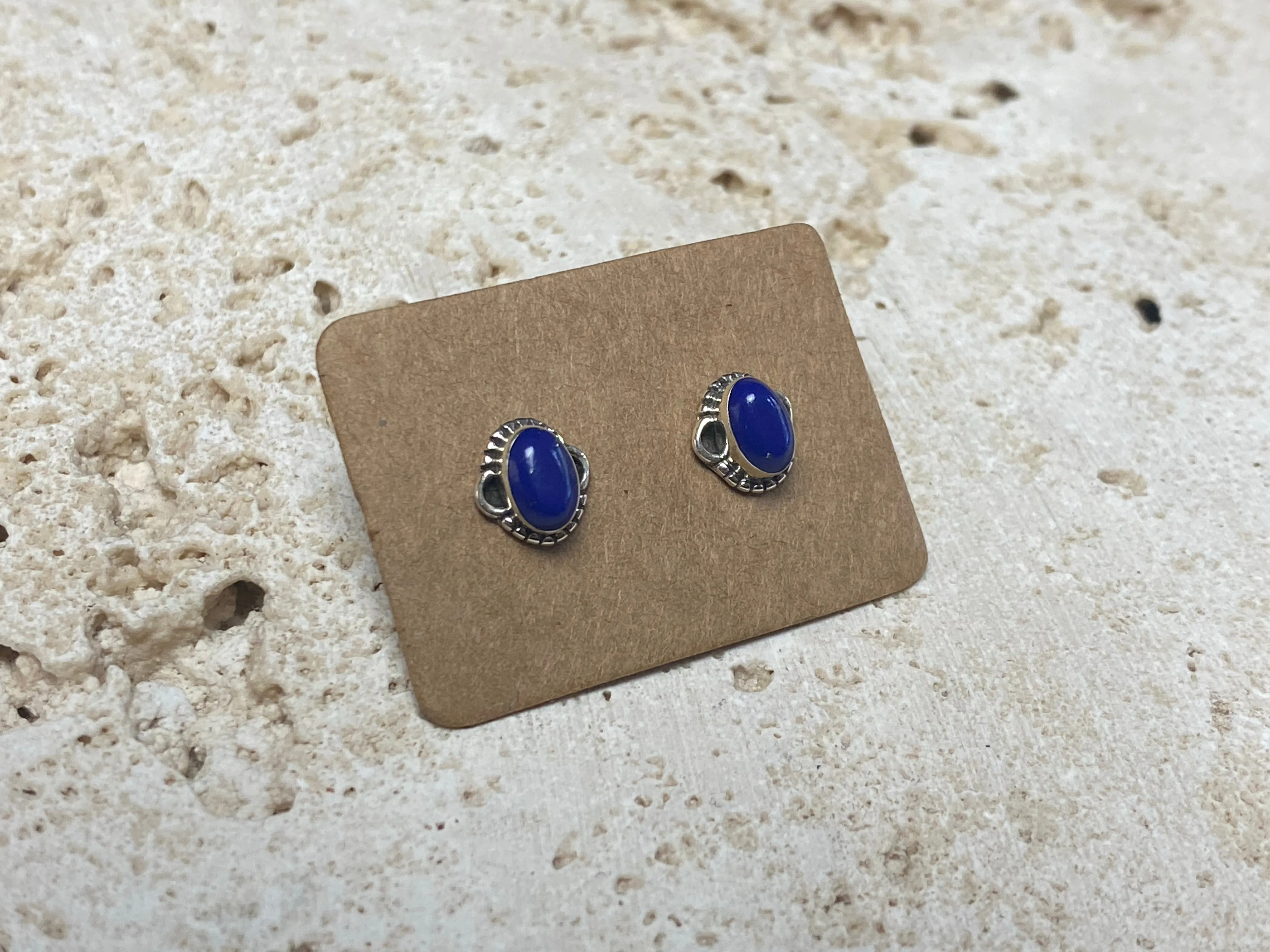 Small Lapis Lazuli Silver Studs - Four Styles