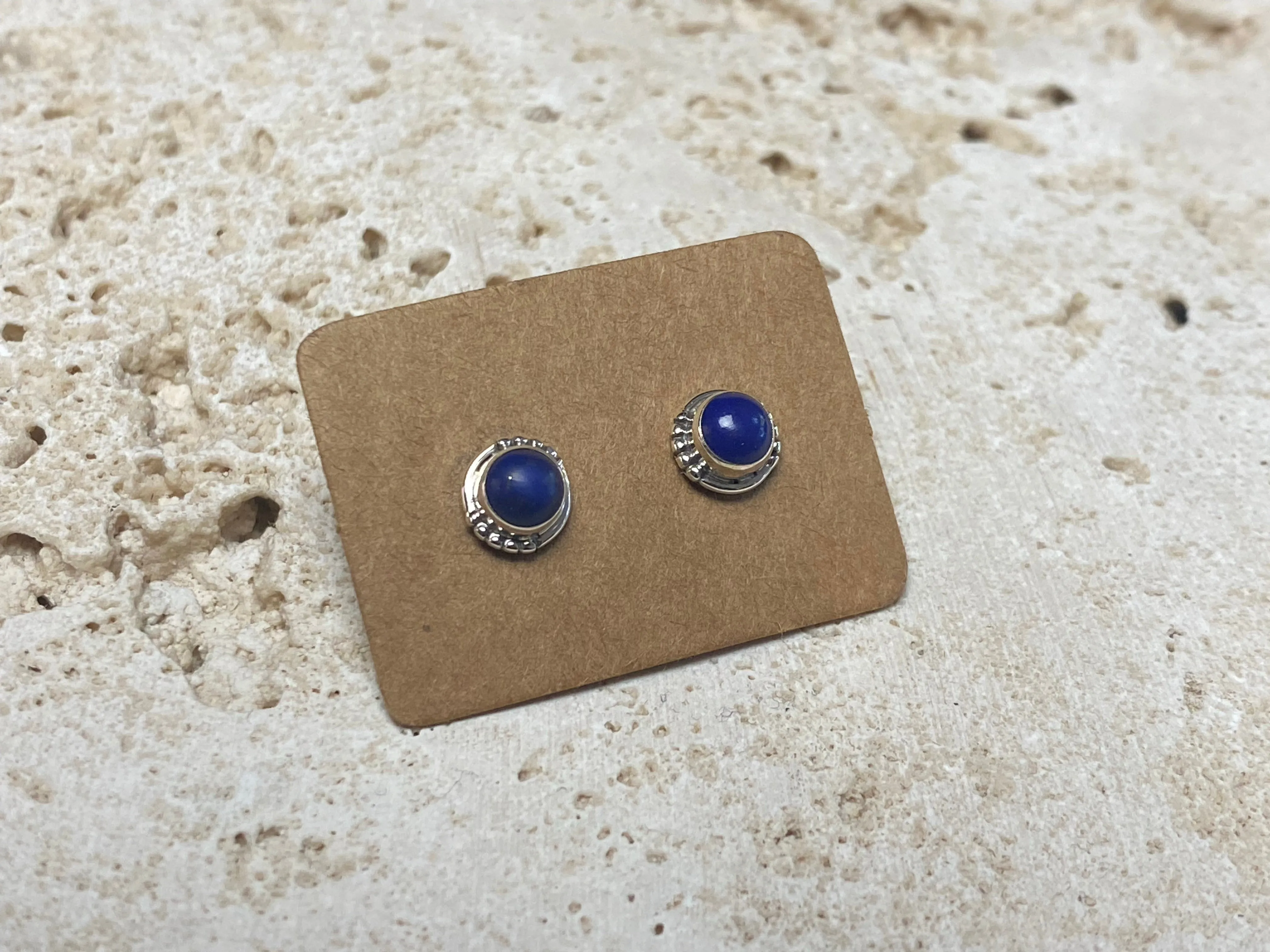 Small Lapis Lazuli Silver Studs - Four Styles