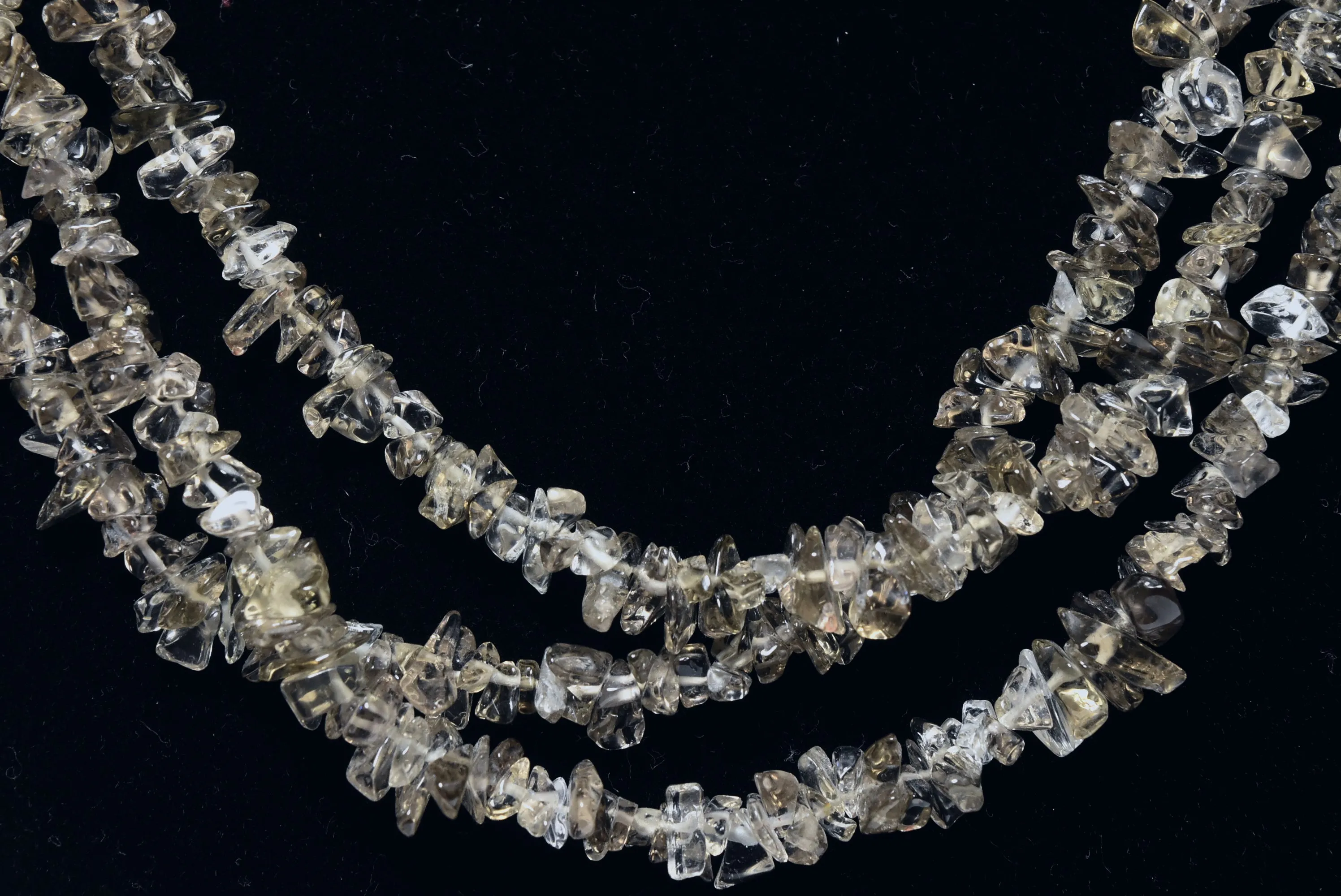Smoky Quartz Chip Bead Bib Necklace