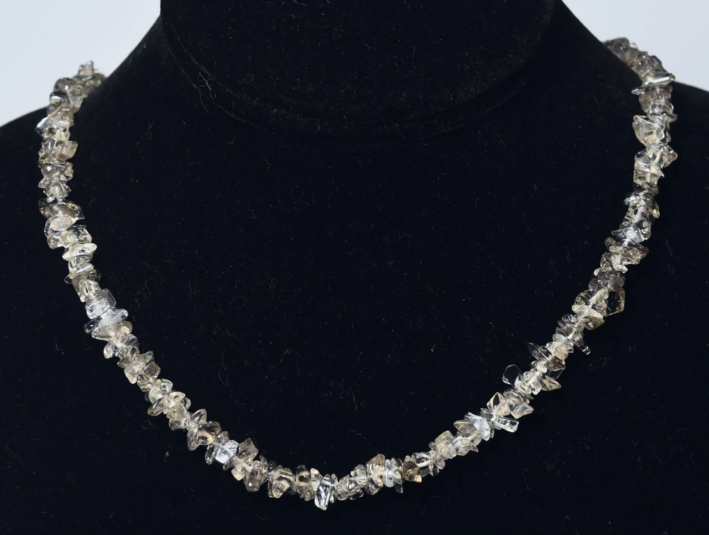 Smoky Quartz Chip Bead Bib Necklace
