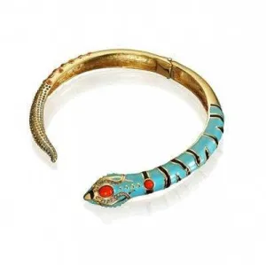 Snake Necklace Turquoise blue enamel choker