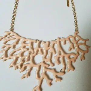 SOLD OUT Peach Enamel Coral Necklace