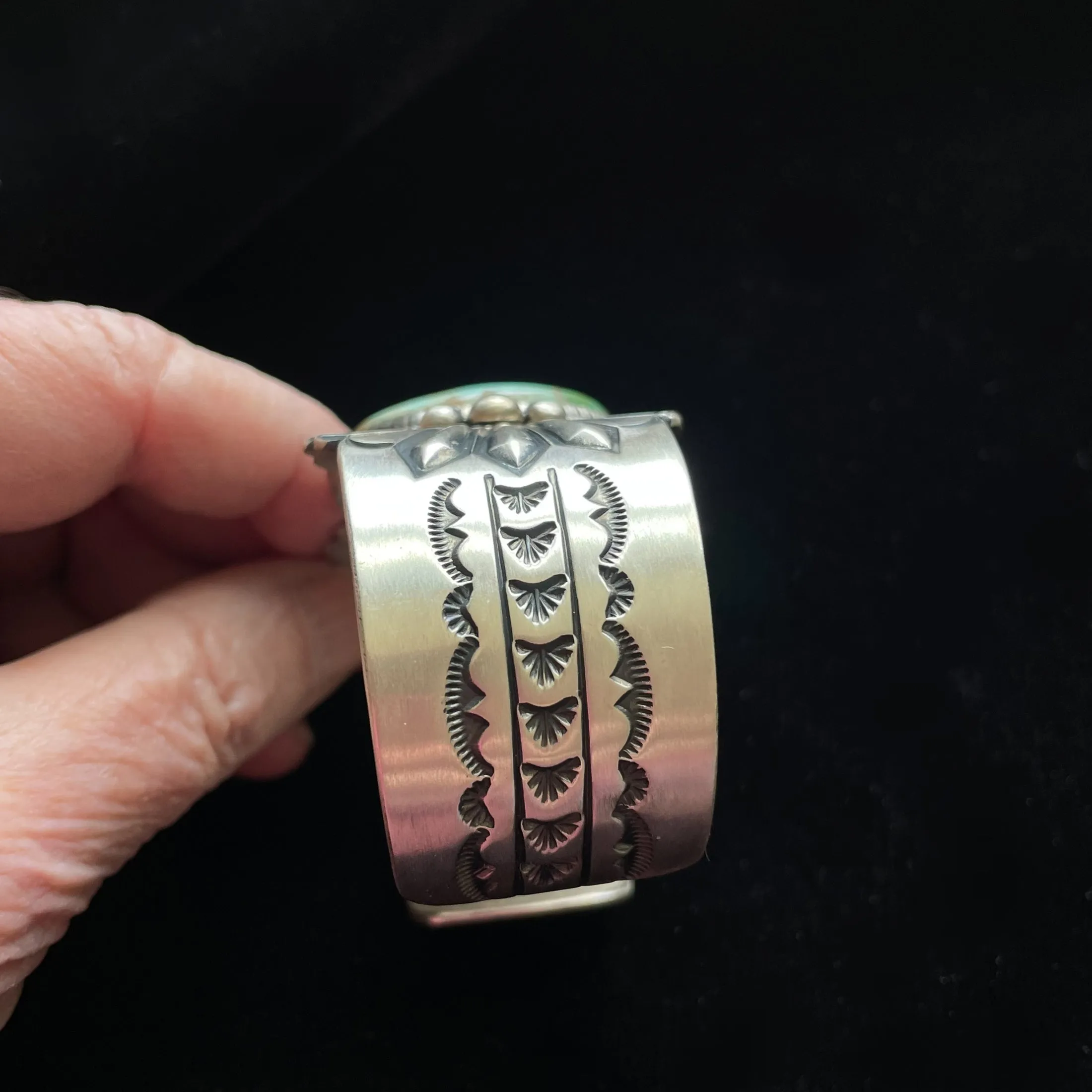 SOLD Ray Bennett Navajo Sterling Silver Turquoise Bracelet 89.4 Grams