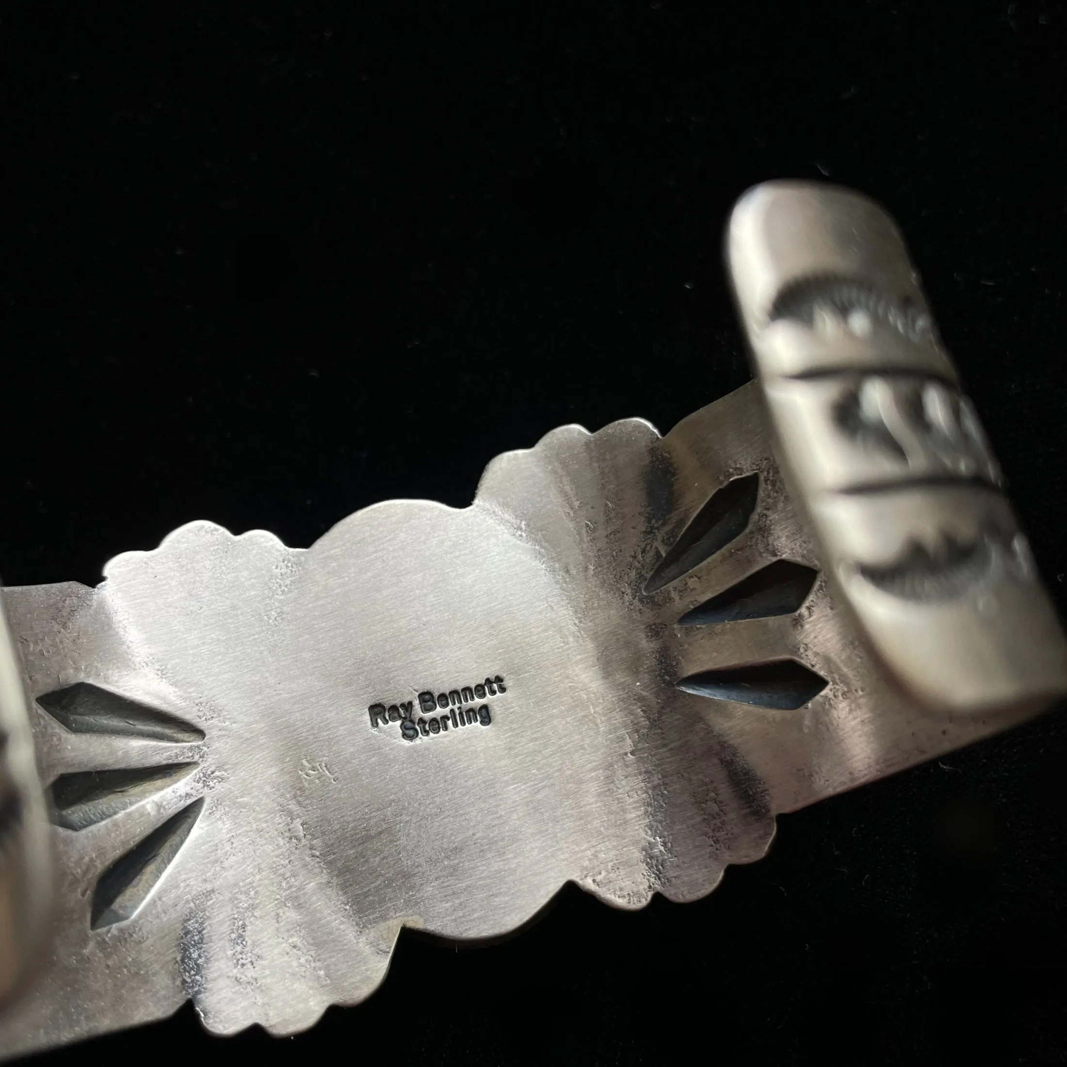 SOLD Ray Bennett Navajo Sterling Silver Turquoise Bracelet 89.4 Grams