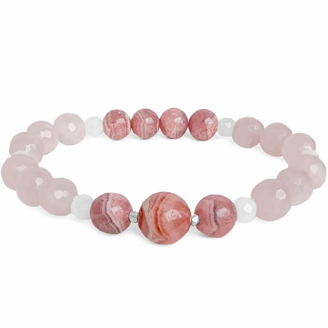 Soulmate Bracelet | Rhodochrosite, Rose Quartz, Moonstone