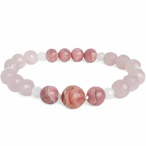 Soulmate Bracelet | Rhodochrosite, Rose Quartz, Moonstone