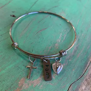 Stainless Steel Faith Bangle