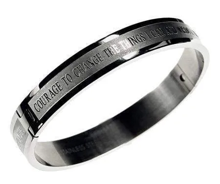 Stainless Steel Serenity Bangle Bracelet