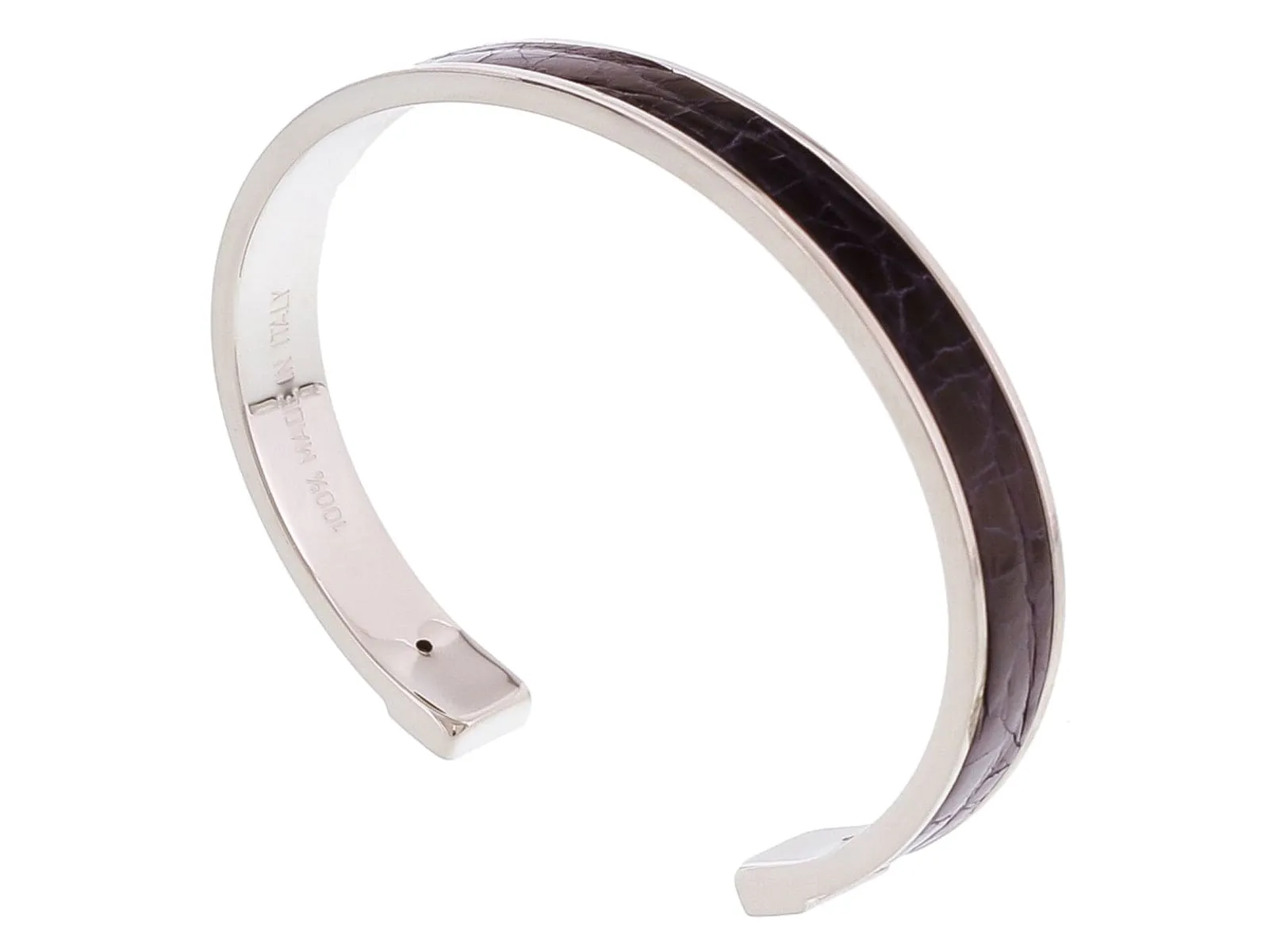 Stamerra PICCOLO CROCCO MAR Navy Blue/Silver Genuine Crocodile Bracelet