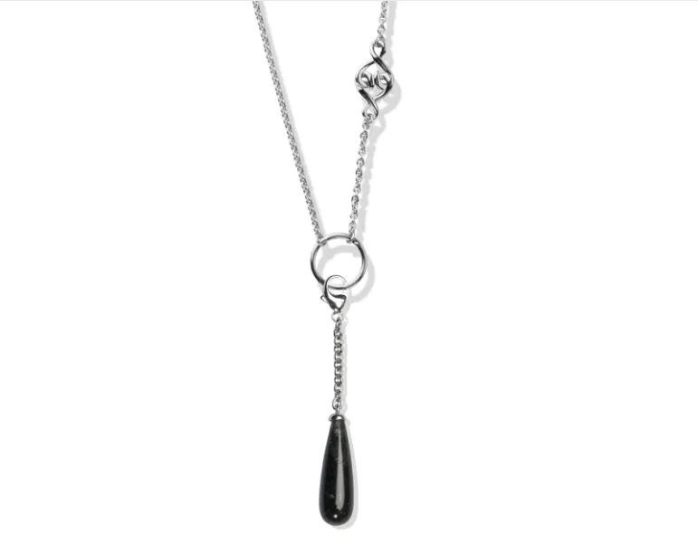 Sterling Silver Black Quartz Necklace