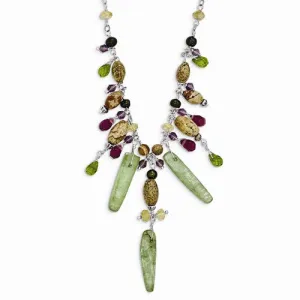 Sterling Silver Citrine, Amethyst, Peridot, Kyanite, Necklace