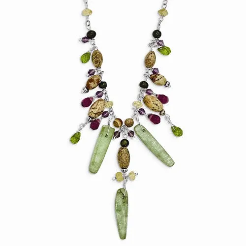 Sterling Silver Citrine, Amethyst, Peridot, Kyanite, Necklace