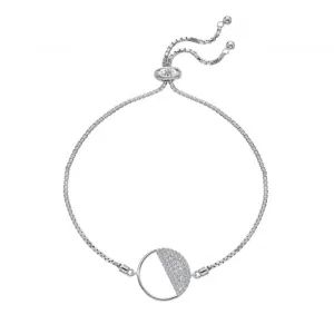 Sterling Silver Horizon White Topaz Circle Bracelet DL601