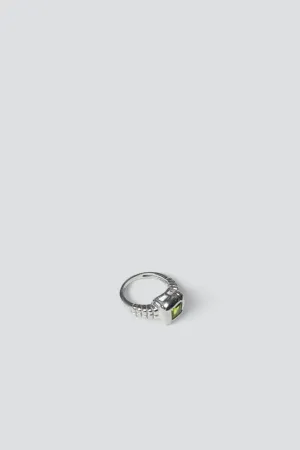 Sterling Silver Square Peridot Ring