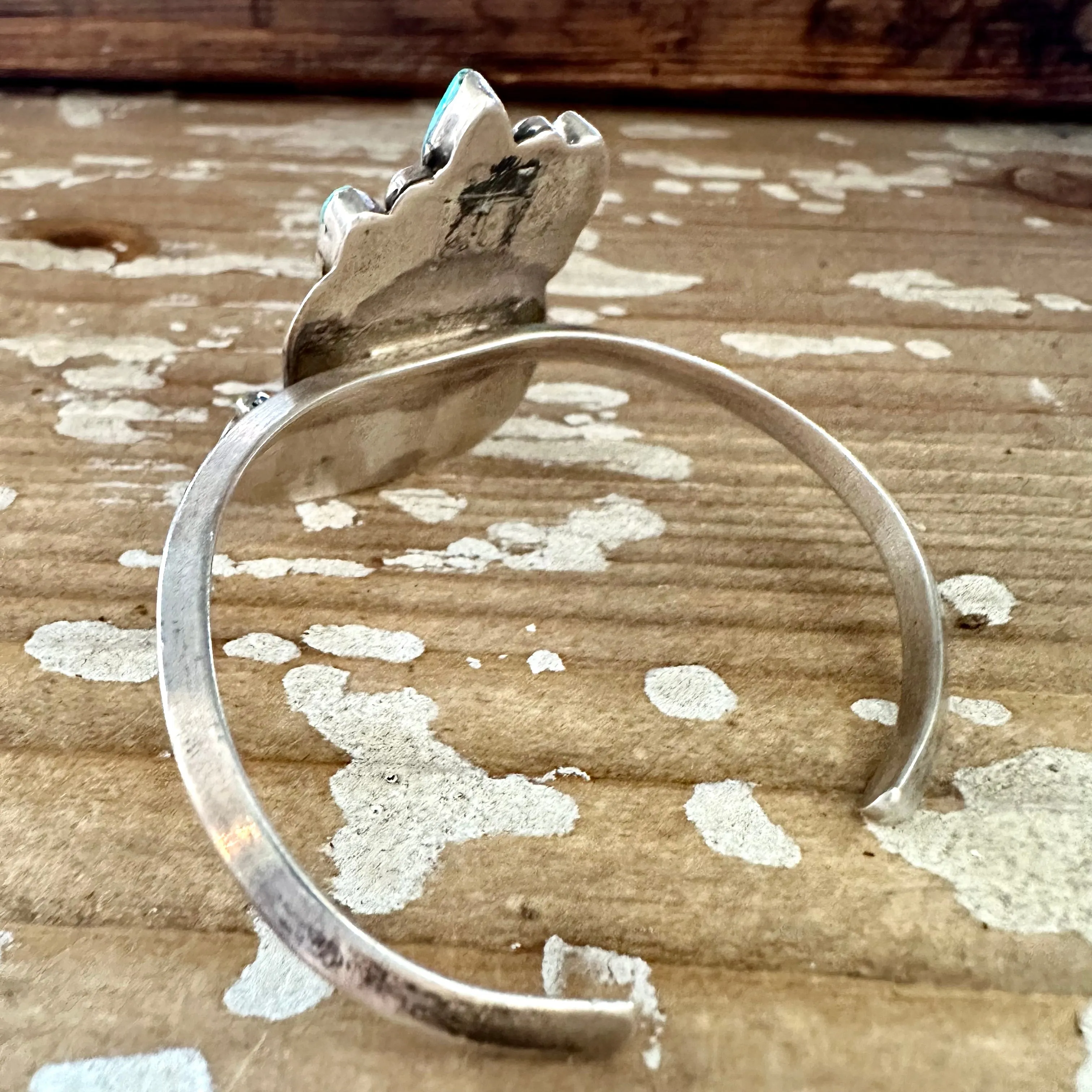 SUMMER BREEZE FB Hallmark Sterling Silver Spiny Oyster and Turquoise Cuff 26g