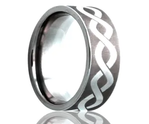 Titanium Flat Laser Engraved Infinity Ring
