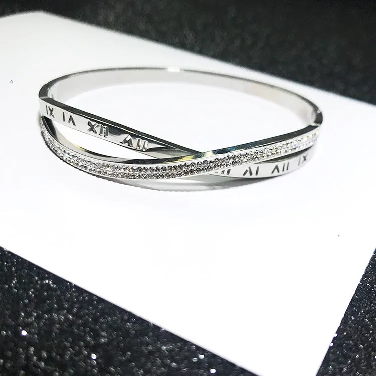 Titanium Steel 18k Gold Cross Bracelet