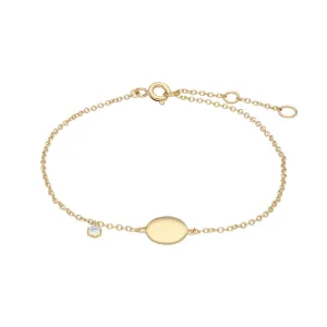 Topas Gravur Armband in Vergoldetem Sterling Silber