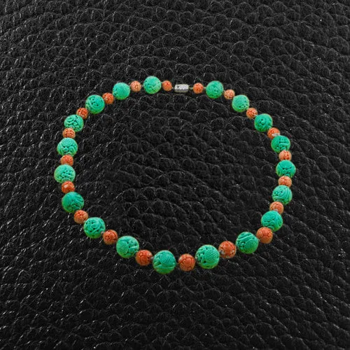 Turquoise & Coral Bead Necklace