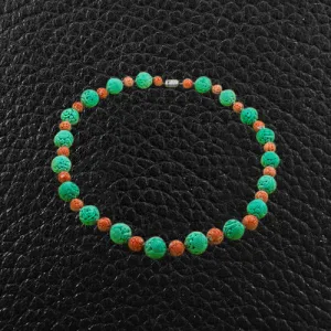 Turquoise & Coral Bead Necklace