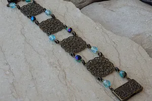 Turquoise brass bracelet