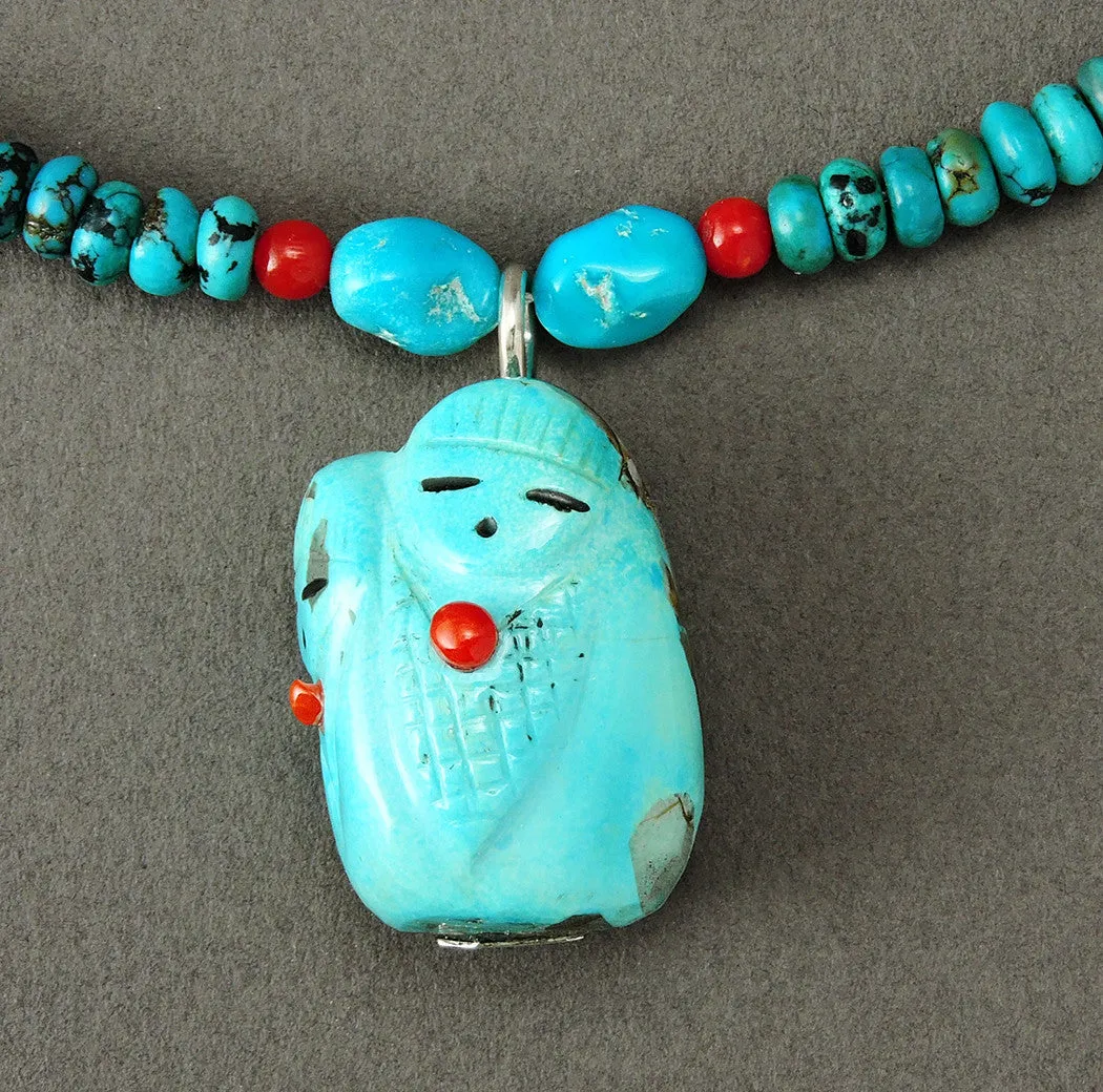 Turquoise Corn Maiden Pendant Necklace