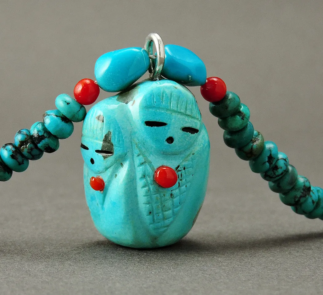 Turquoise Corn Maiden Pendant Necklace