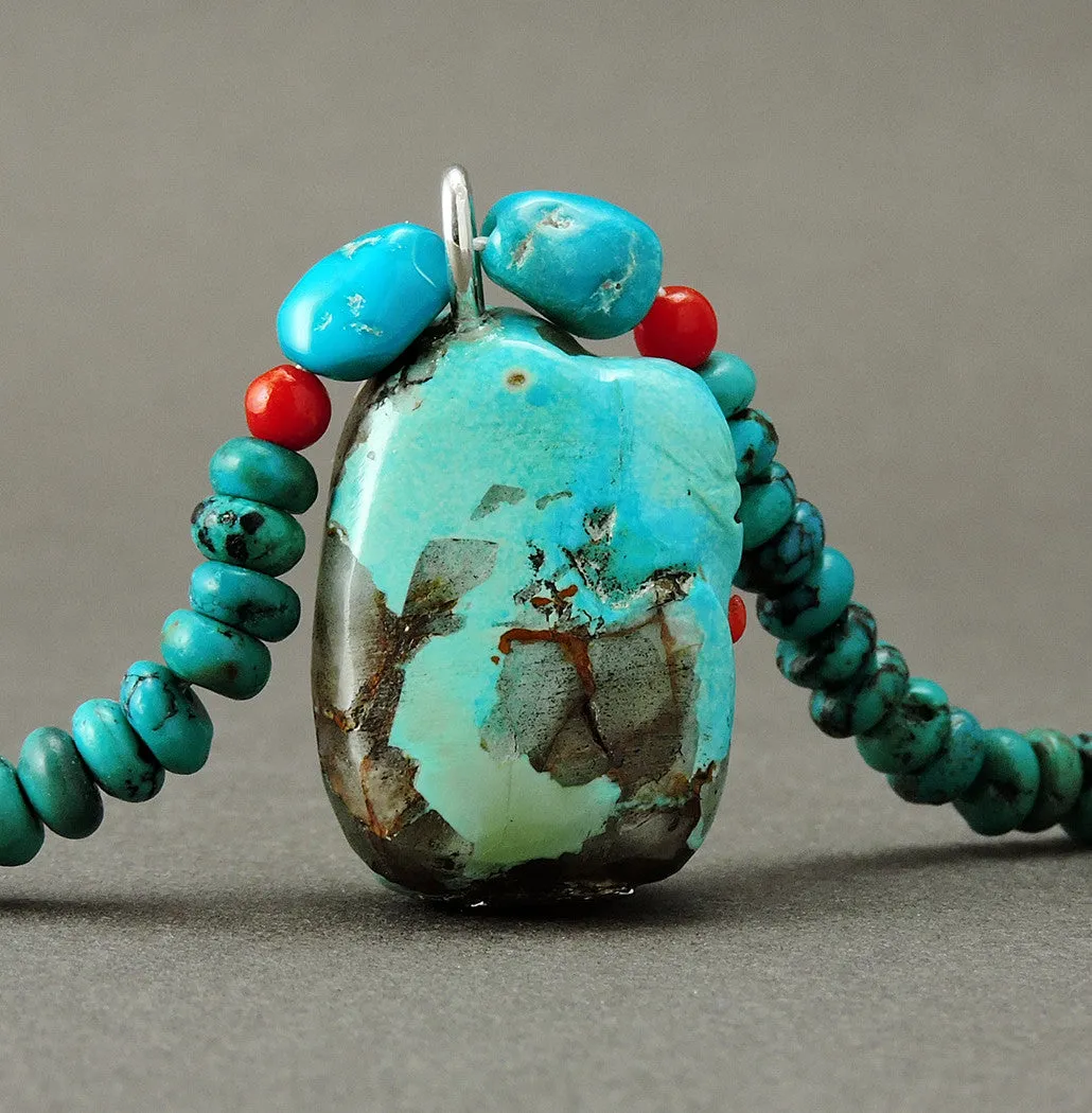Turquoise Corn Maiden Pendant Necklace
