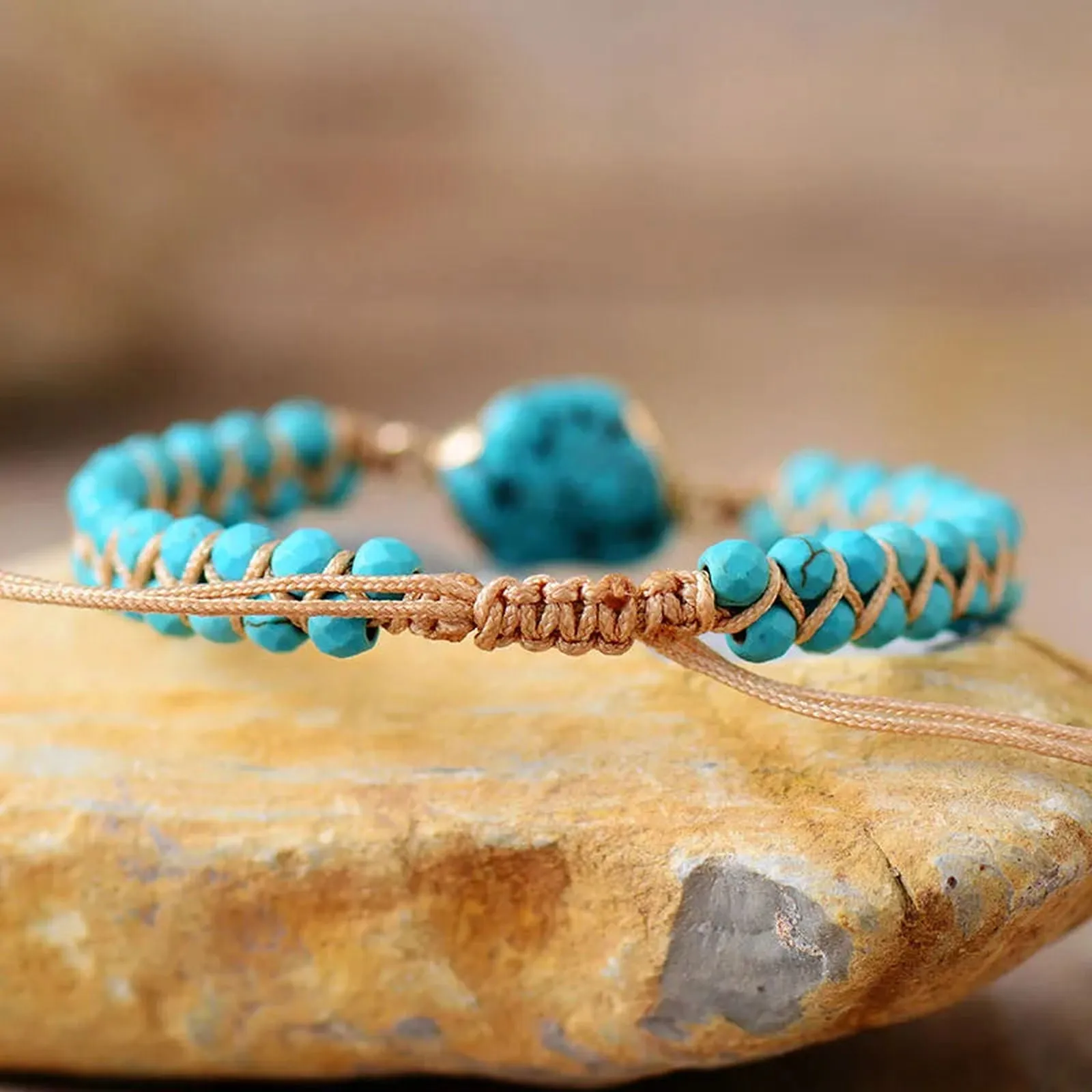 Turquoise Gold Wire Bracelet