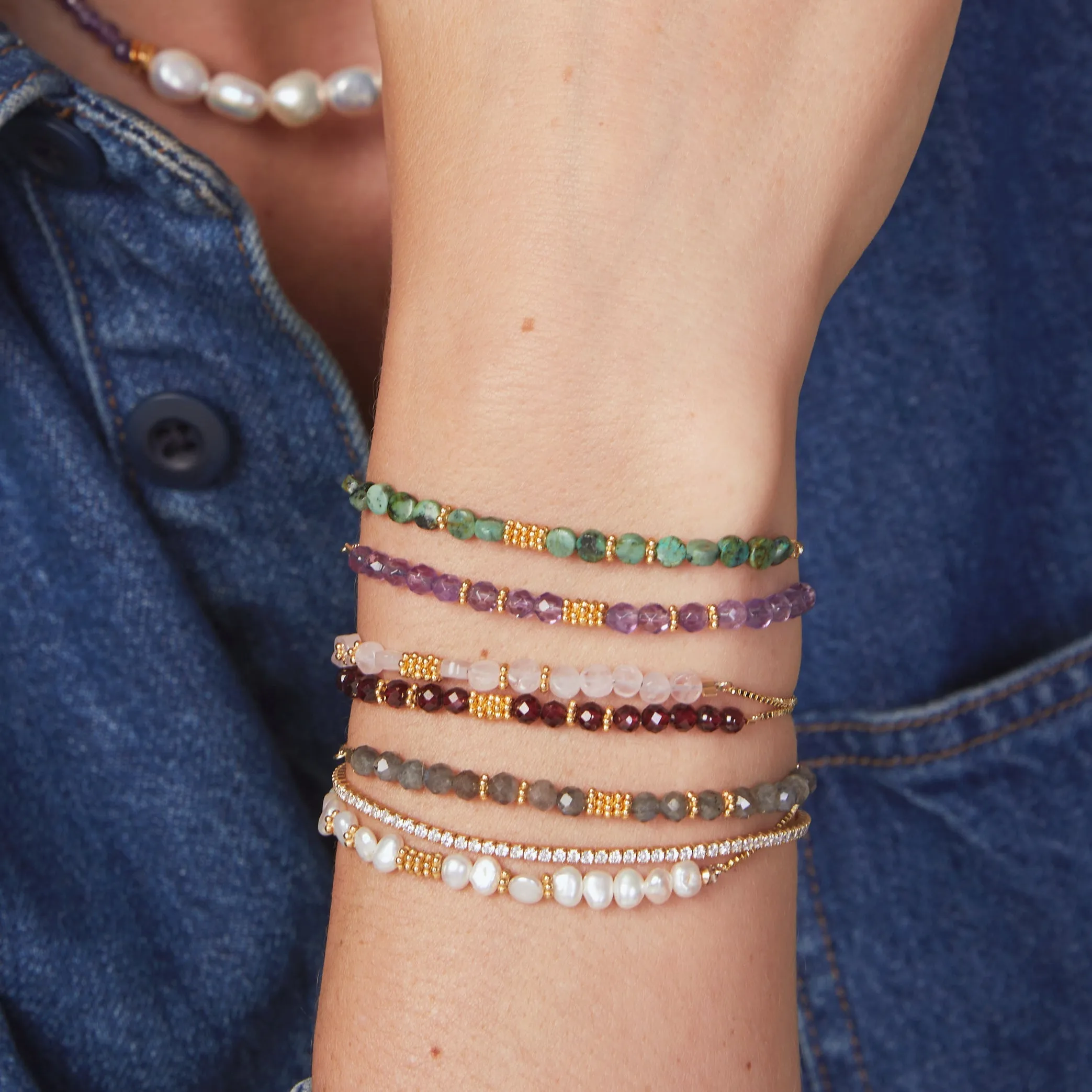 TURQUOISE KISMET BRACELET GOLD