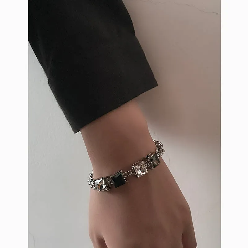 Unisex Black And White Color Diamond Bracelet