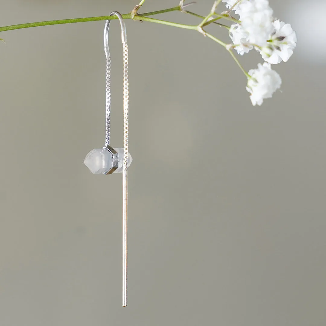 Unity Silver Earrings with Double-Terminated Clear Quartz Crystal