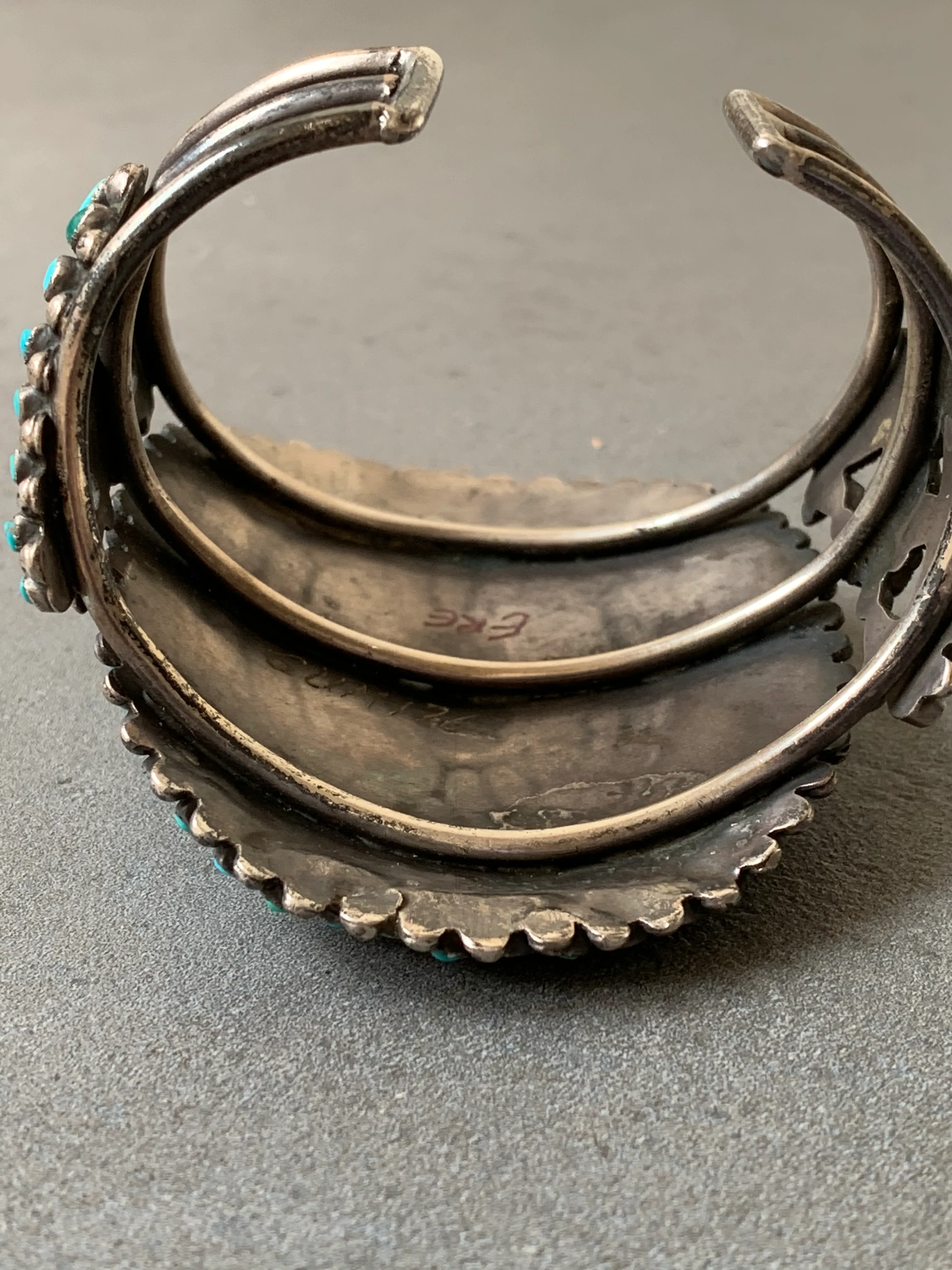 Vintage Sterling Silver Turquoise Cluster Bracelet