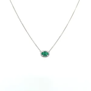 White Gold Emerald Necklace