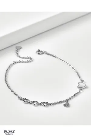 White Heart Bracelet