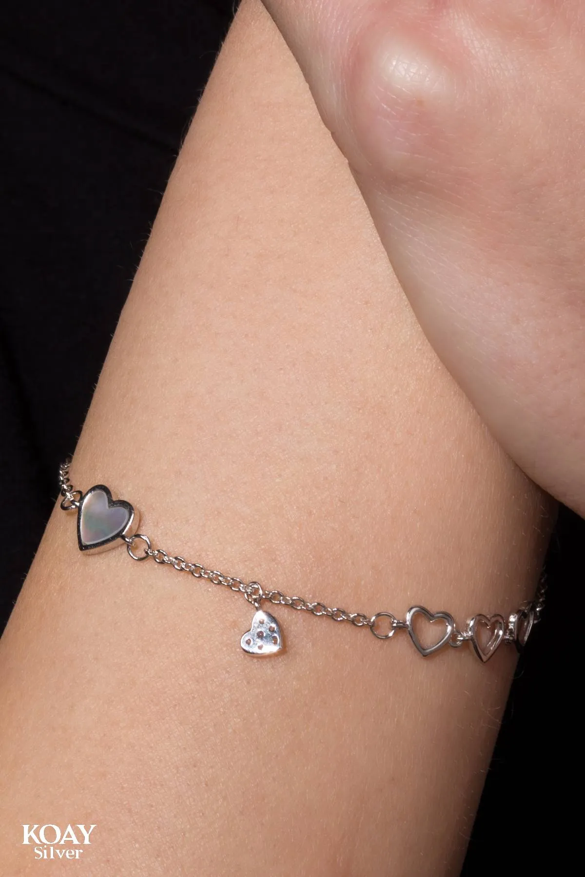 White Heart Bracelet