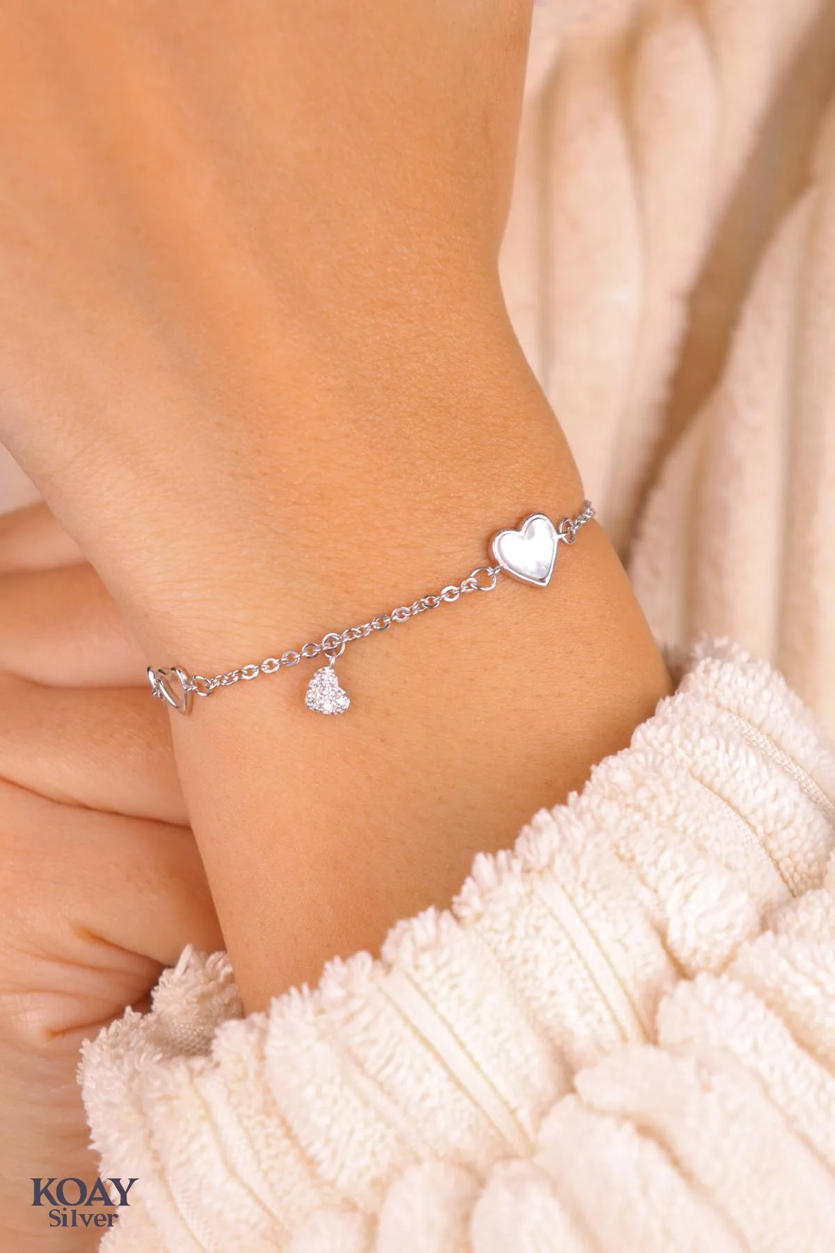 White Heart Bracelet