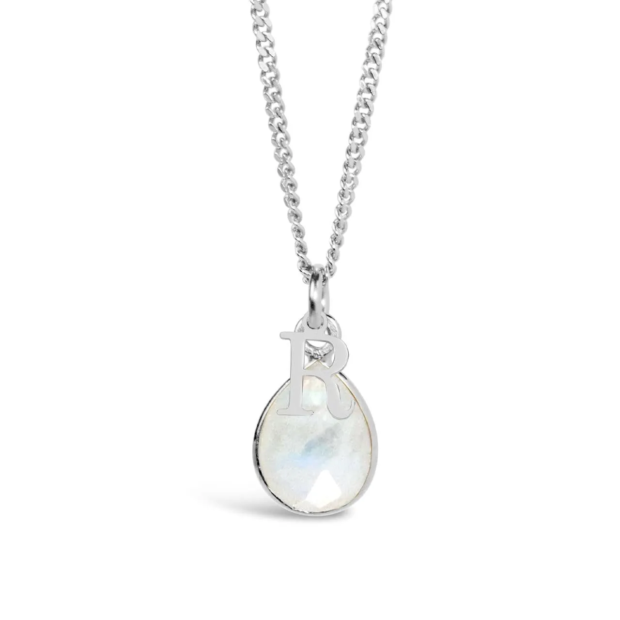 White Quartz Charm Necklace | Silver | April