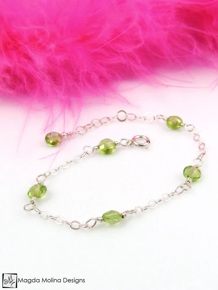WHOLESALE - Mini Goddess (children) Delicate Peridot Bracelet