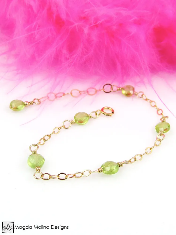 WHOLESALE - Mini Goddess (children) Delicate Peridot Bracelet