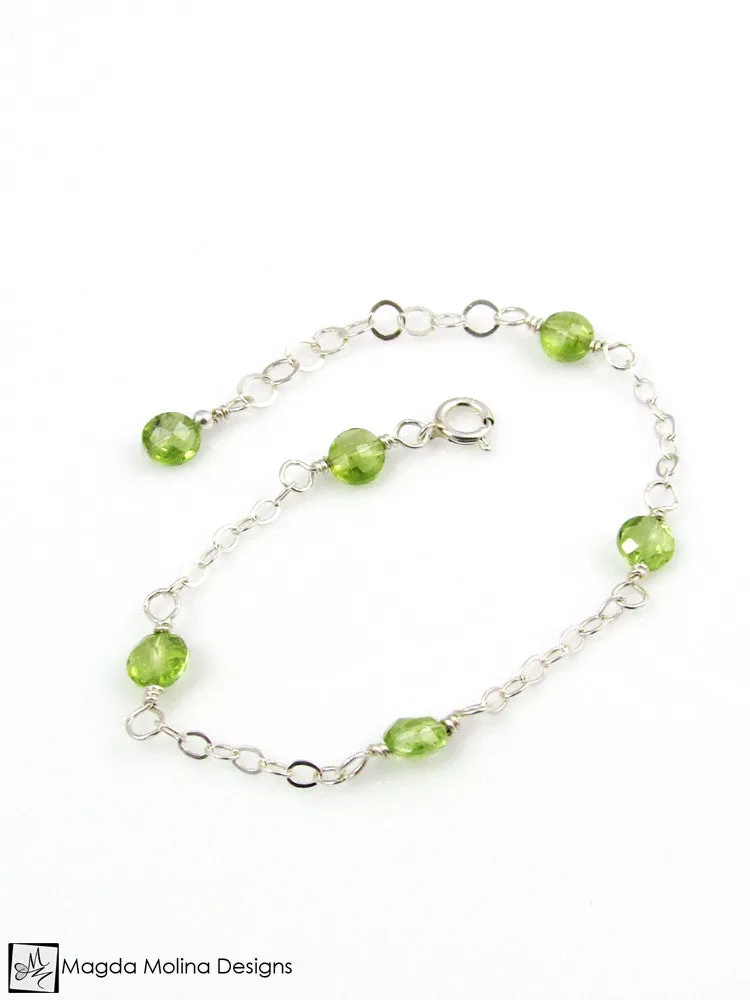 WHOLESALE - Mini Goddess (children) Delicate Peridot Bracelet