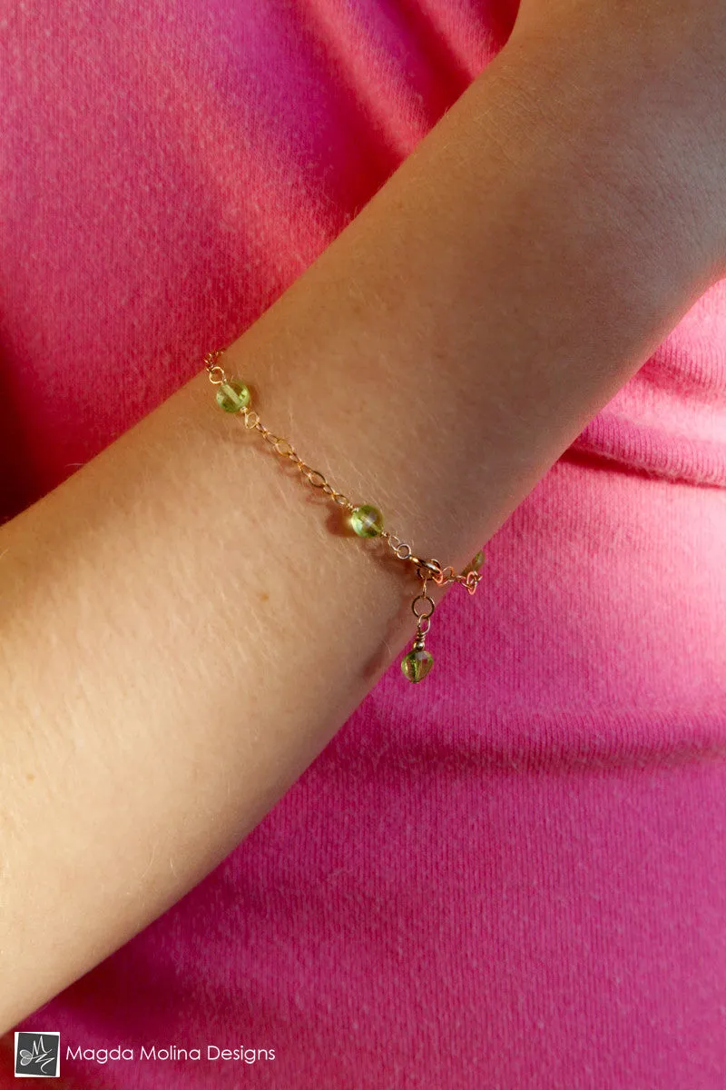 WHOLESALE - Mini Goddess (children) Delicate Peridot Bracelet