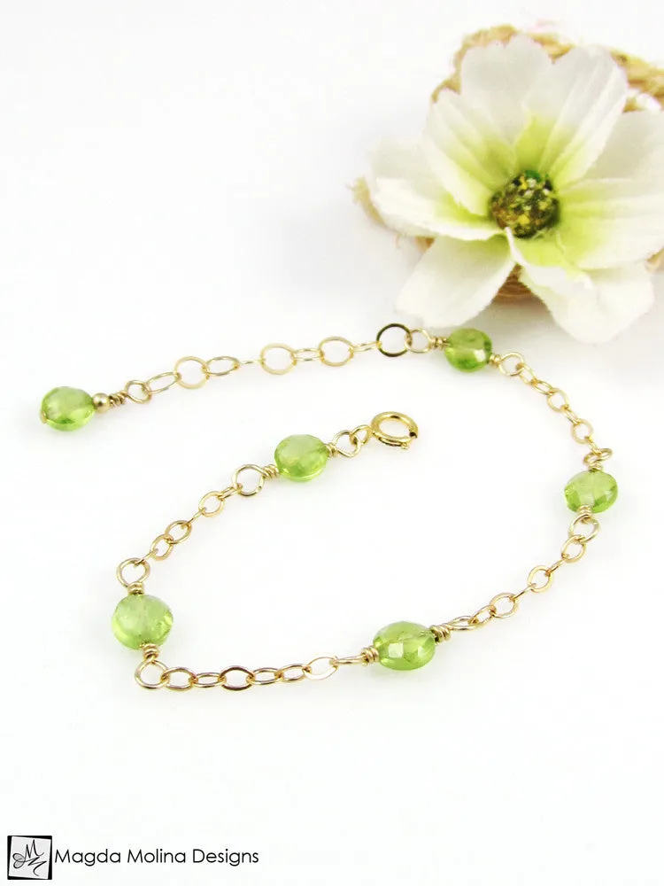 WHOLESALE - Mini Goddess (children) Delicate Peridot Bracelet