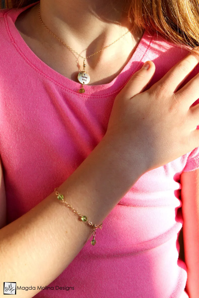 WHOLESALE - Mini Goddess (children) Delicate Peridot Bracelet