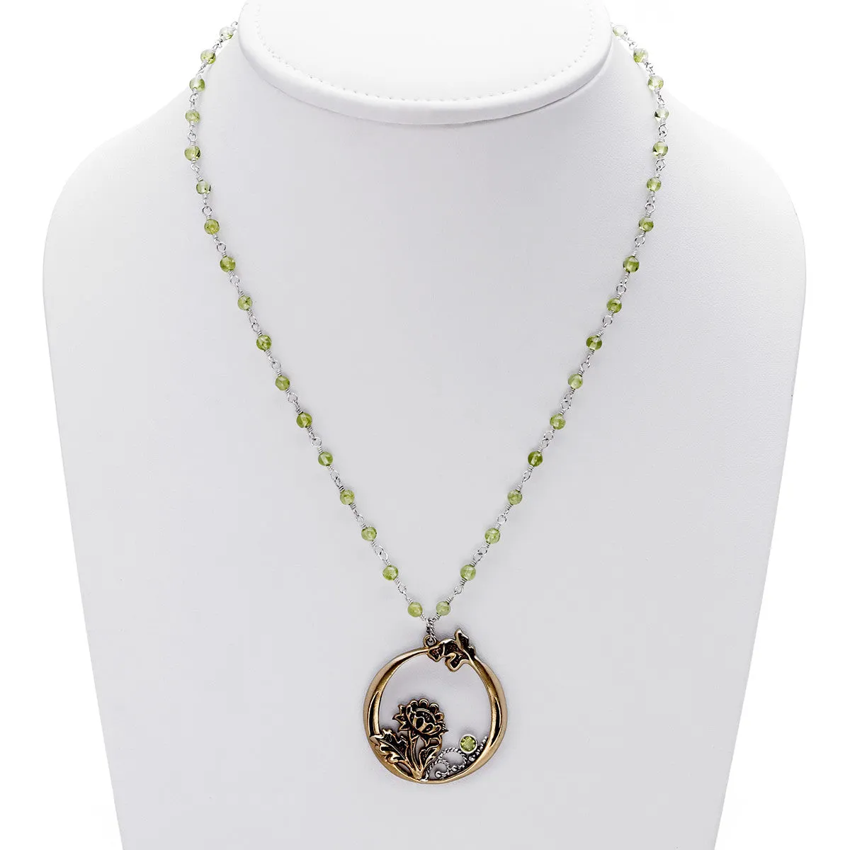 William Morris Hyacinth Peridot, Bronze And Sterling Silver Necklace
