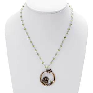 William Morris Hyacinth Peridot, Bronze And Sterling Silver Necklace