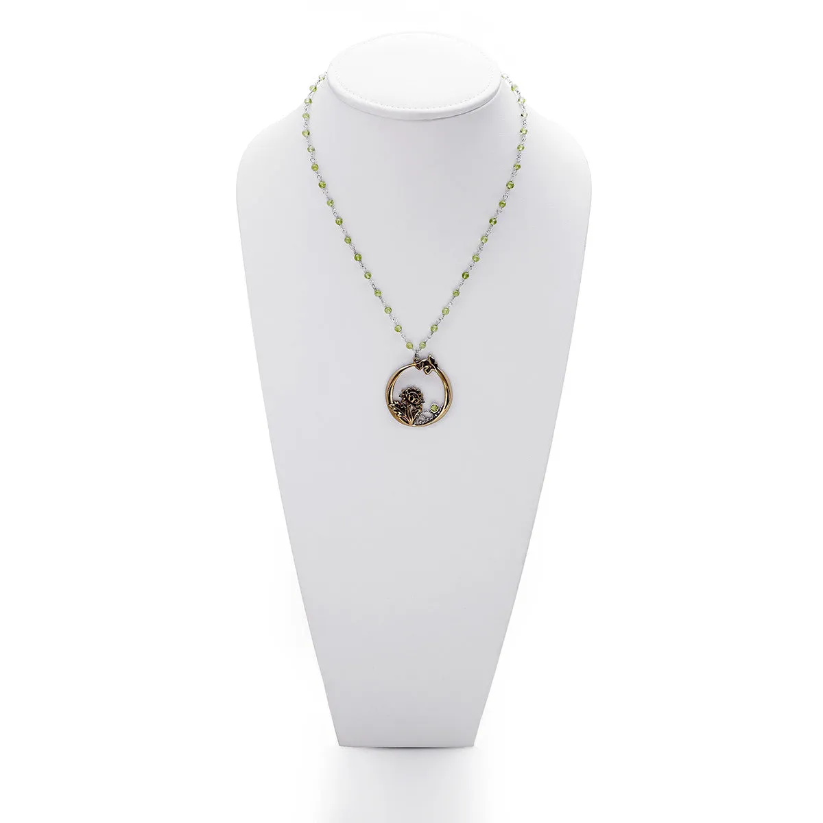 William Morris Hyacinth Peridot, Bronze And Sterling Silver Necklace