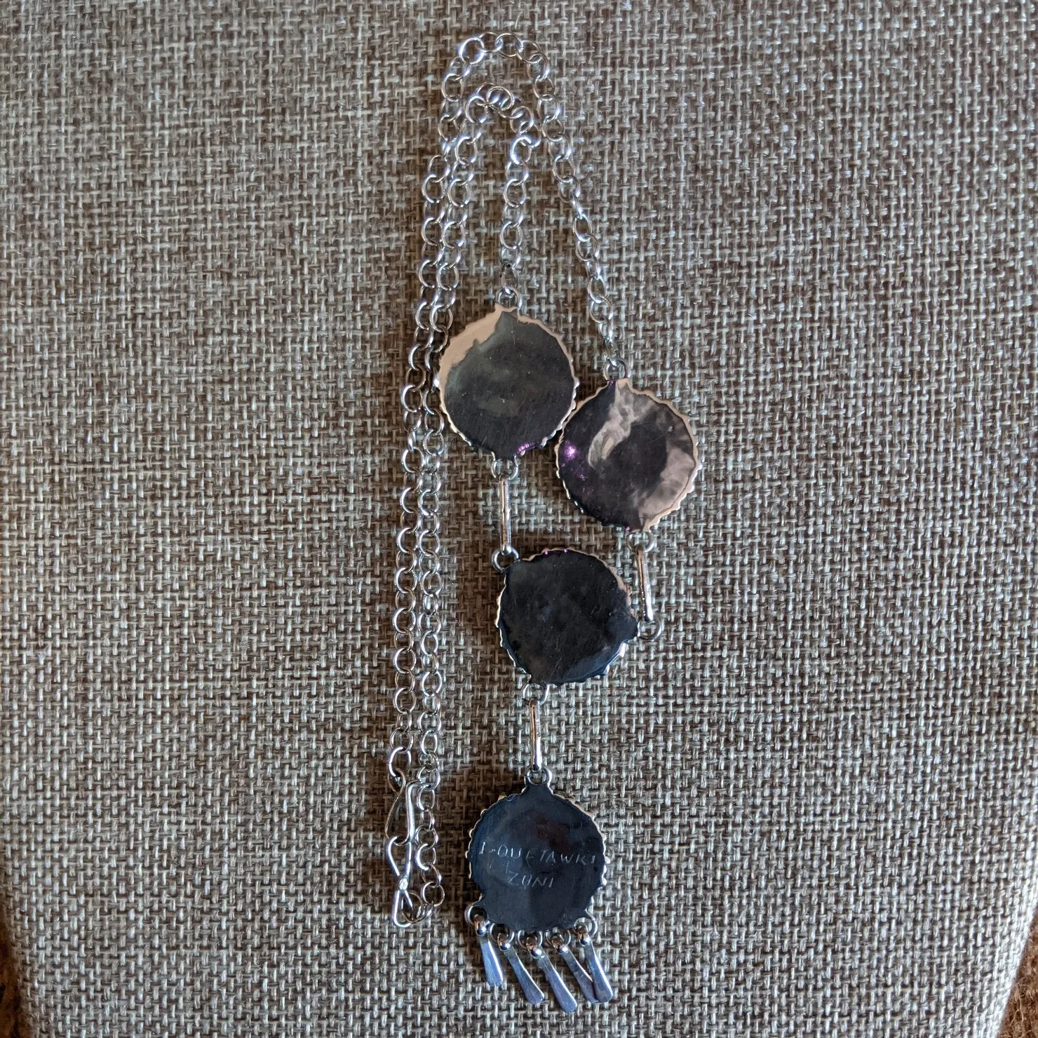 Zuni Red Coral Cluster Necklace & Earrings Set by Trudy Quetawki SWSG-JWS-0008